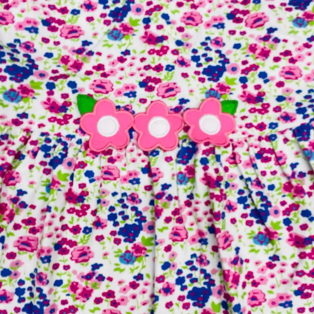 NWT Florence Eiseman 6X Floral Knit Dress with Applique Flowers